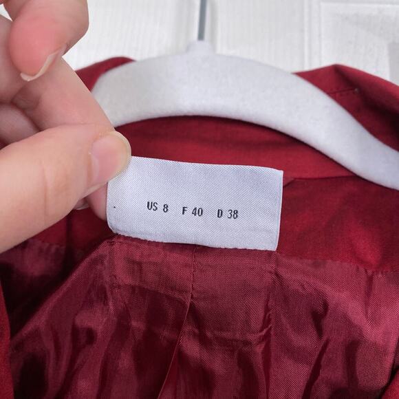 AKRIS PUNTO Red Button Down Partial-Lined Blazer Office Size 8 Business - Picture 3 of 8